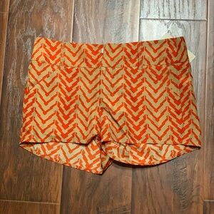 🆕 Chevron Patterned Orange and Tan Women Shorts